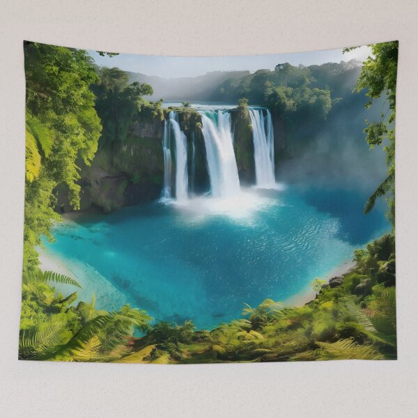 Item preview, waterfall in the green forest or green jungle 3 designed and sold by AA-designstore.