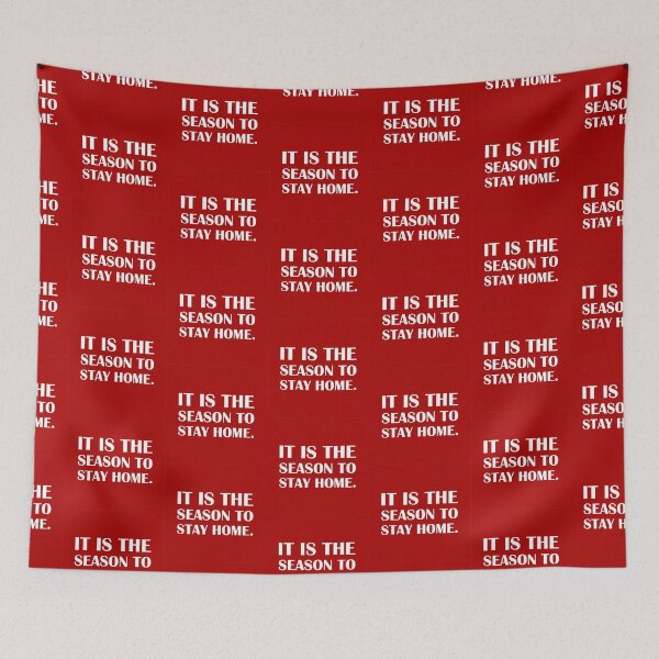 Item preview, It is the Season to Stay Home: Red Edition / Introvert Joke Funny T-Shirt Label designed and sold by introvertvibes.