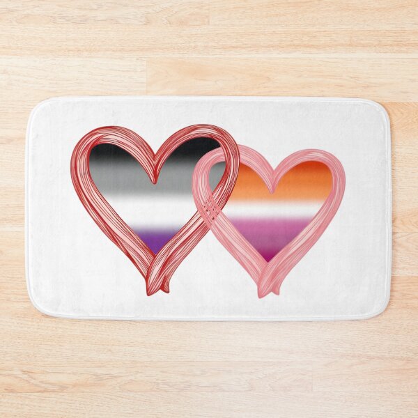 Item preview, Interlocking Asexual Lesbian Pride Hearts – Asexual Flag and Lesbian Flag designed and sold by Travelslightly.