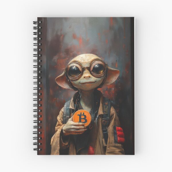 Item preview, Alien holding bitcoin designed and sold by AImazeD.