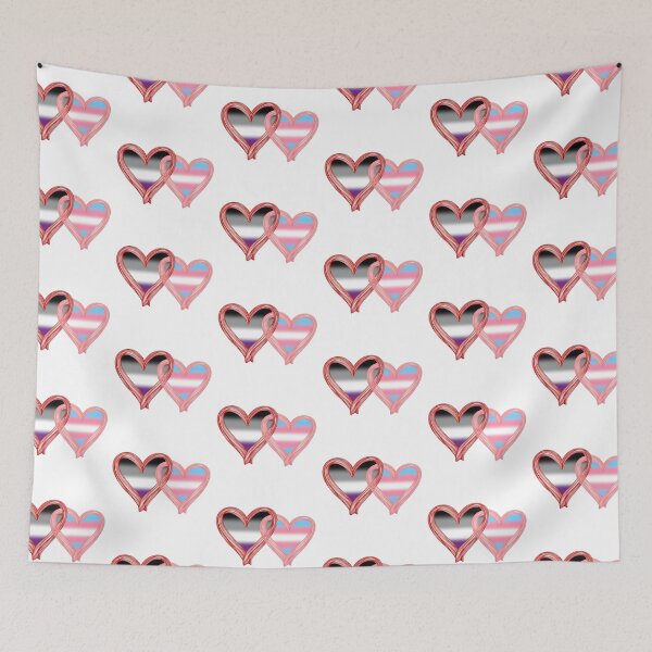Item preview, Interlocking Asexual Trans Pride Hearts – Asexual Flag and Transgender Flag designed and sold by Travelslightly.