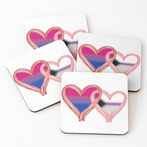 Item preview, Interlocking Bi Demisexual Pride Hearts – Bisexual Flag and Demisexual Flag designed and sold by Travelslightly.
