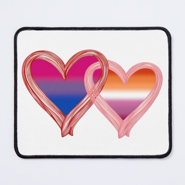 Item preview, Interlocking Biromantic Lesbian Pride Hearts – Bisexual Flag and Lesbian Flag designed and sold by Travelslightly.