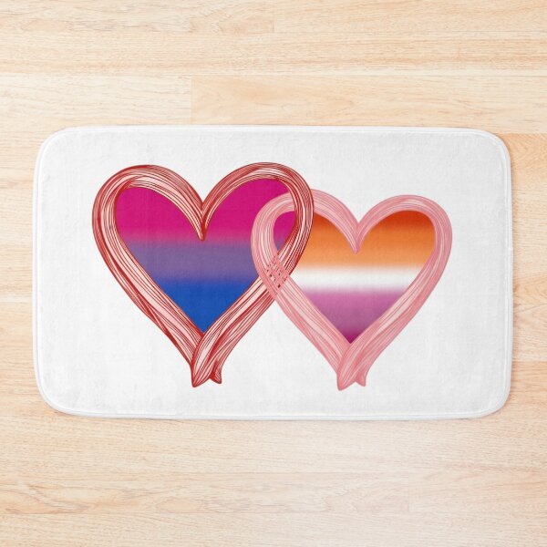 Item preview, Interlocking Biromantic Lesbian Pride Hearts – Bisexual Flag and Lesbian Flag designed and sold by Travelslightly.