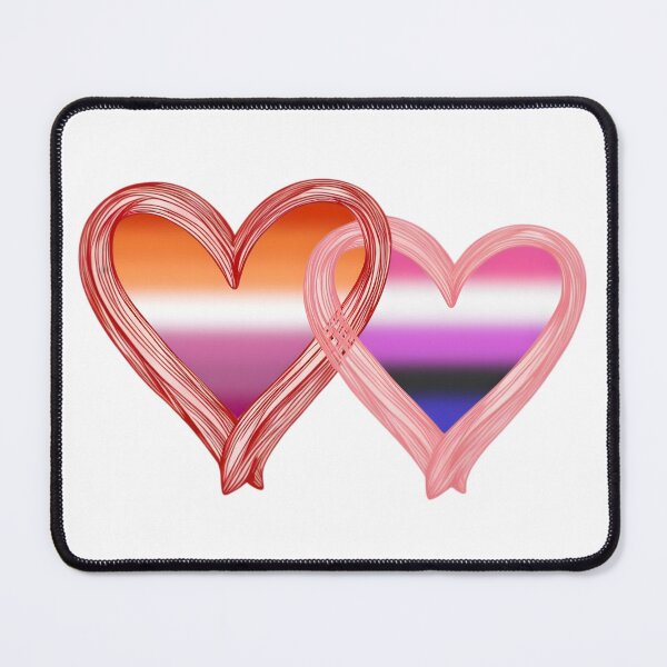 Item preview, Interlocking Genderfluid Lesbian Pride Hearts – Genderfluid Flag and Lesbian Flag designed and sold by Travelslightly.
