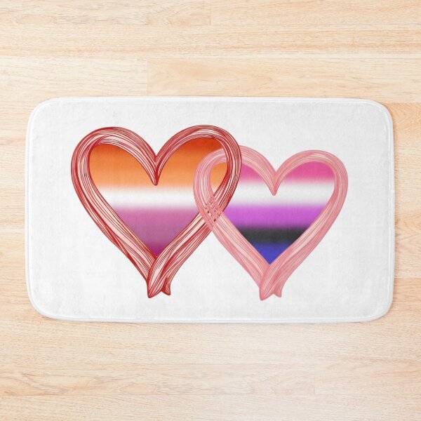 Item preview, Interlocking Genderfluid Lesbian Pride Hearts – Genderfluid Flag and Lesbian Flag designed and sold by Travelslightly.