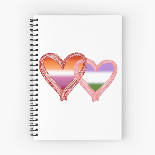Item preview, Interlocking Genderqueer Lesbian Pride Hearts – Genderqueer Flag and Lesbian Flag designed and sold by Travelslightly.