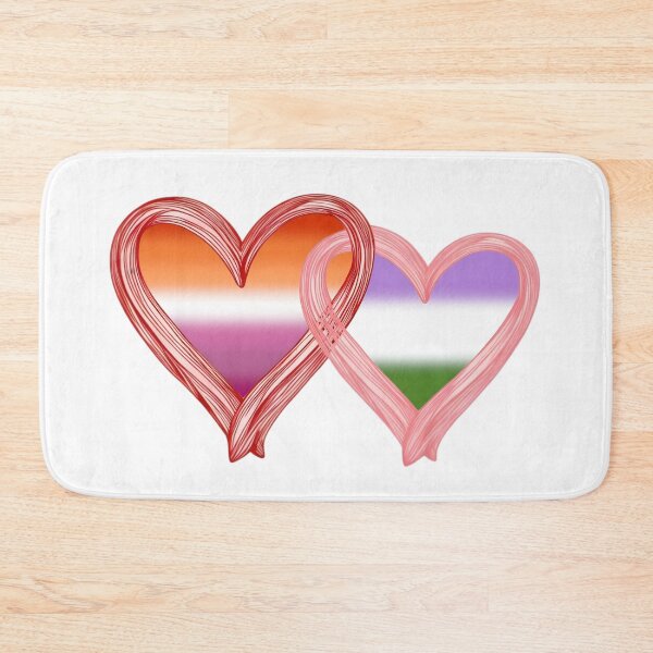 Item preview, Interlocking Genderqueer Lesbian Pride Hearts – Genderqueer Flag and Lesbian Flag designed and sold by Travelslightly.