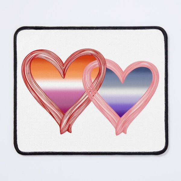 Item preview, Interlocking Butch Lesbian Pride Hearts – Butch Flag and Lesbian Flag designed and sold by Travelslightly.