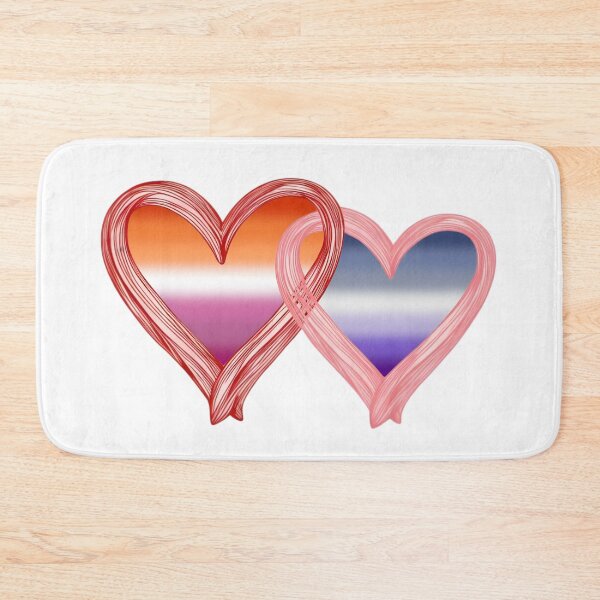 Item preview, Interlocking Butch Lesbian Pride Hearts – Butch Flag and Lesbian Flag designed and sold by Travelslightly.