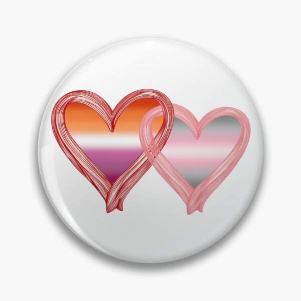 Item preview, Interlocking Lesbian Demigirl Pride Hearts – Demigirl Flag and Lesbian Flag designed and sold by Travelslightly.