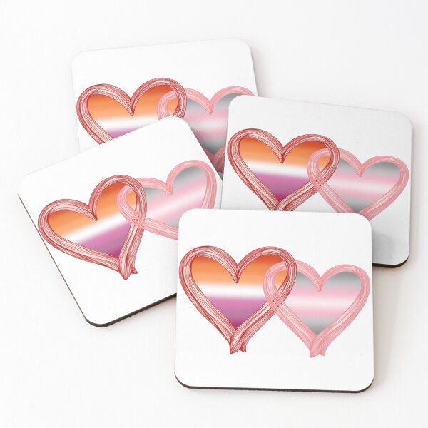 Item preview, Interlocking Lesbian Demigirl Pride Hearts – Demigirl Flag and Lesbian Flag designed and sold by Travelslightly.
