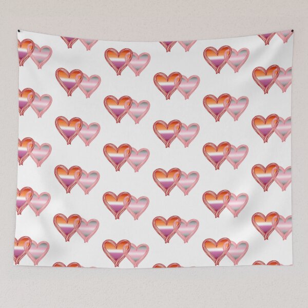 Item preview, Interlocking Lesbian Demigirl Pride Hearts – Demigirl Flag and Lesbian Flag designed and sold by Travelslightly.