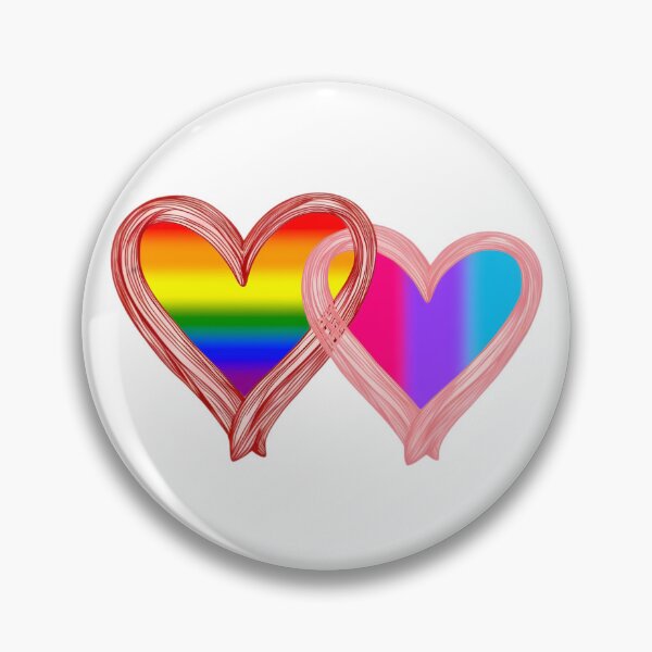 Item preview, Interlocking Andogynous LGBTQ Pride Hearts – Rainbow Flag and Andogynous Flag designed and sold by Travelslightly.