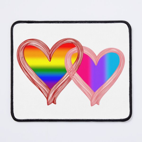 Item preview, Interlocking Andogynous LGBTQ Pride Hearts – Rainbow Flag and Andogynous Flag designed and sold by Travelslightly.