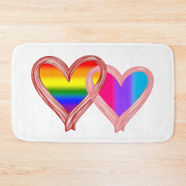 Item preview, Interlocking Andogynous LGBTQ Pride Hearts – Rainbow Flag and Andogynous Flag designed and sold by Travelslightly.