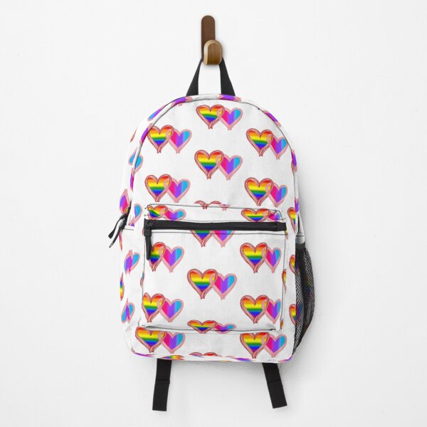 Item preview, Interlocking Andogynous LGBTQ Pride Hearts – Rainbow Flag and Andogynous Flag designed and sold by Travelslightly.