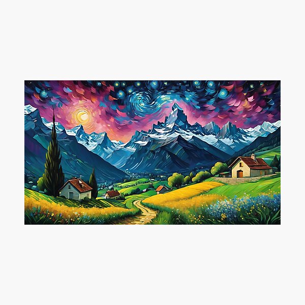 Item preview, Starry Night in the Swiss Alps designed and sold by SublimeMusings.
