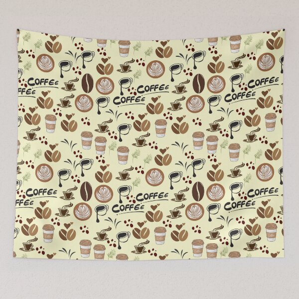 Item preview, Bold Coffee Lover’s Latte Art Pattern designed and sold by astersgraphics.