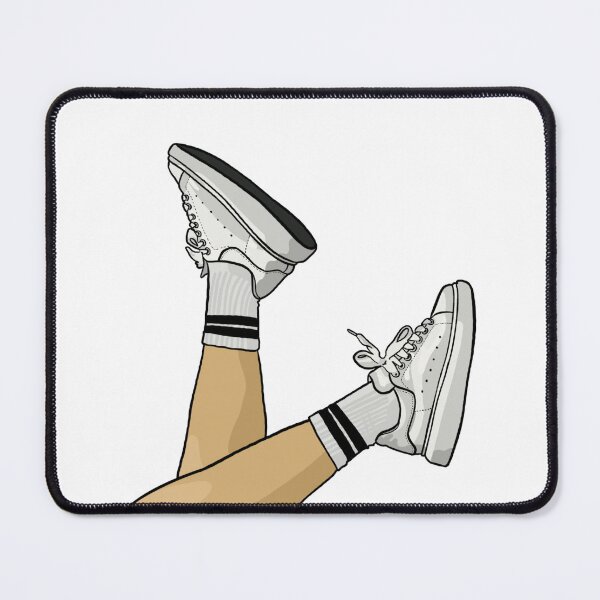 Item preview, Legs with socks and white sneakers designed and sold by Sneakerlike.