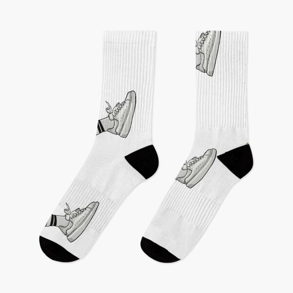 Item preview, Legs with socks and white sneakers designed and sold by Sneakerlike.