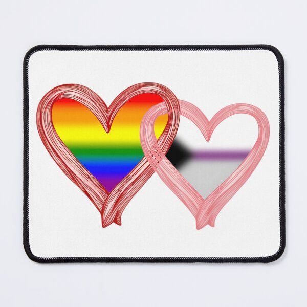 Item preview, Interlocking LGBTQ Rainbow Demisexual Pride Hearts – Rainbow Flag and Demi Flag designed and sold by Travelslightly.