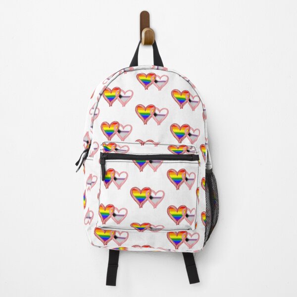 Item preview, Interlocking LGBTQ Rainbow Demisexual Pride Hearts – Rainbow Flag and Demi Flag designed and sold by Travelslightly.