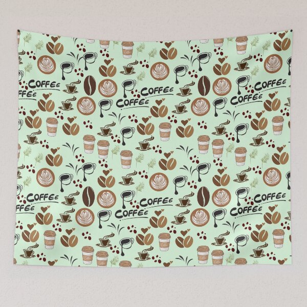 Item preview, Bold Coffee Lover’s Latte Art Pattern designed and sold by astersgraphics.