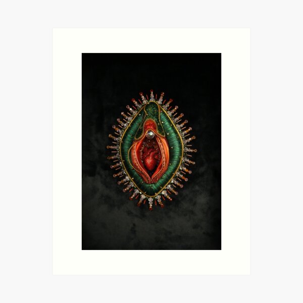 Aperçu de l'œuvre Vulve brodée à la main de Notre-Dame de Guadalupe créée et vendue par Gina Brankovic.