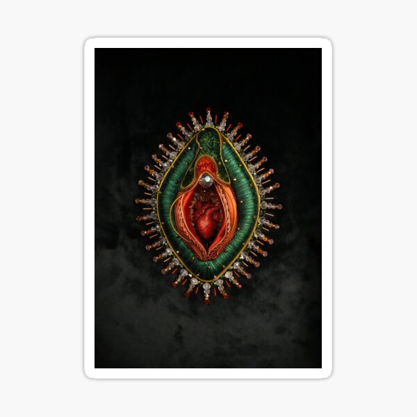 Item preview, Our Lady of Guadalupe Hand Embroidered Vulva  designed and sold by Gina Brankovic.