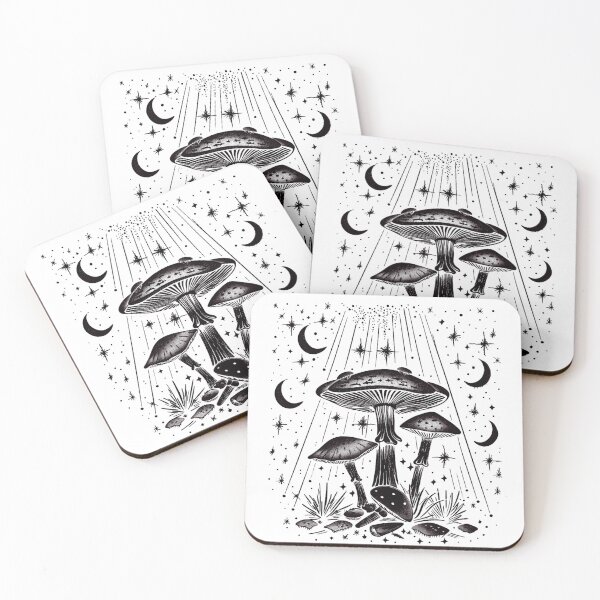 Item preview, Boho Celestial Mushrooms- Black designed and sold by ajollycreation.