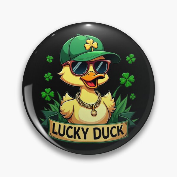 Item preview, Cool Lucky Duck with Shamrocks St. Patrick's Day Art designed and sold by Adrian Kane.