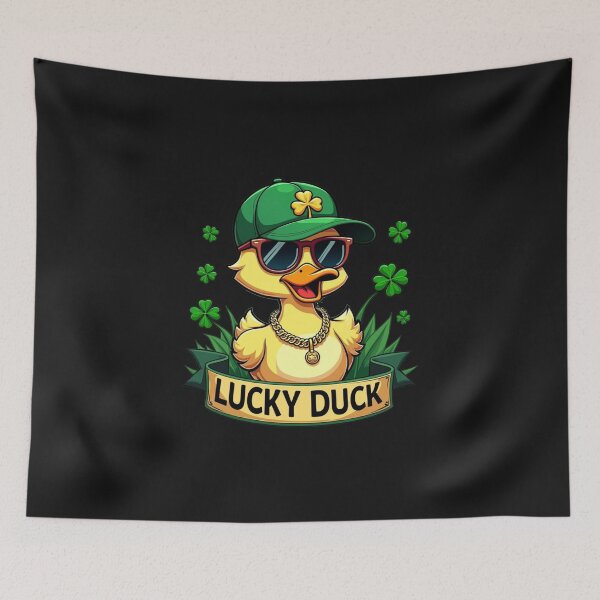 Item preview, Cool Lucky Duck with Shamrocks St. Patrick's Day Art designed and sold by Adrian Kane.