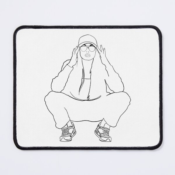 Item preview, Sketch of a woman with sunglasses and sneakers designed and sold by Sneakerlike.