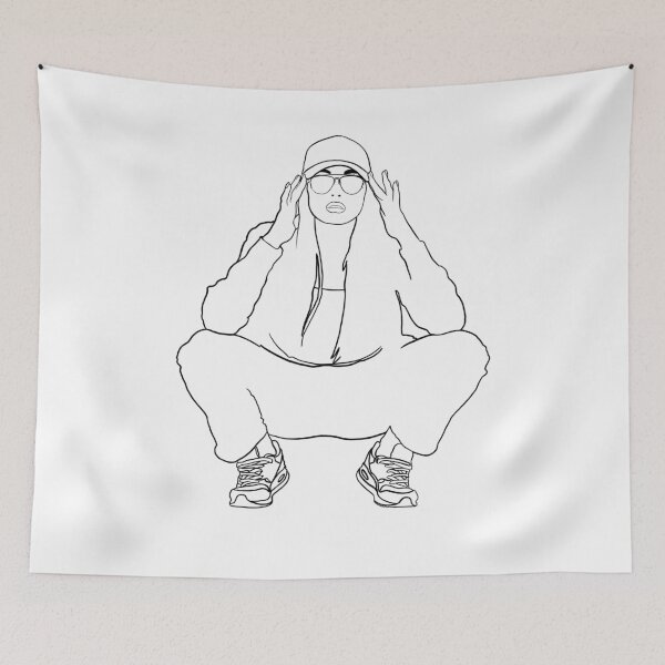 Item preview, Sketch of a woman with sunglasses and sneakers designed and sold by Sneakerlike.