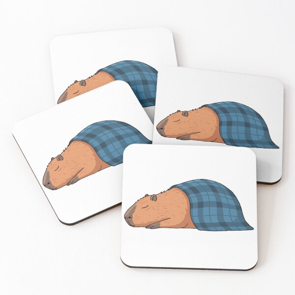 Item preview, Sleeping Сapybara Sticker (Blue color) designed and sold by YumeKurenai.