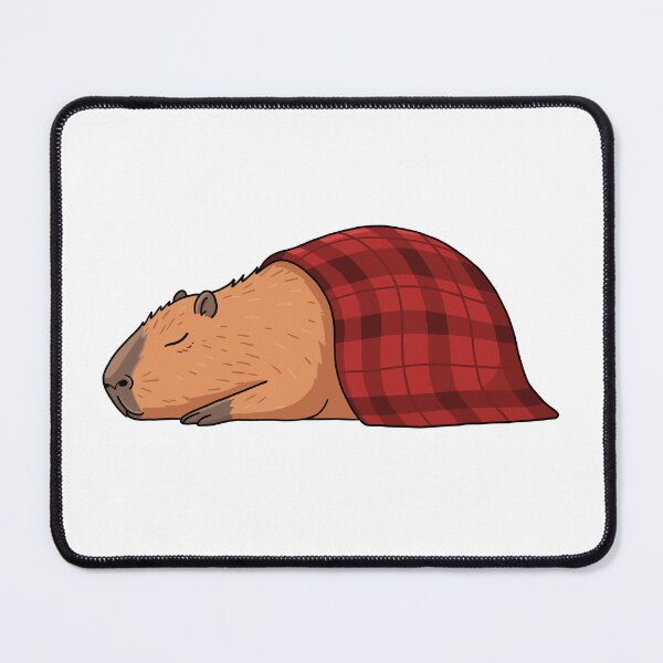 Item preview, Sleeping Сapybara Sticker (Red color) designed and sold by YumeKurenai.