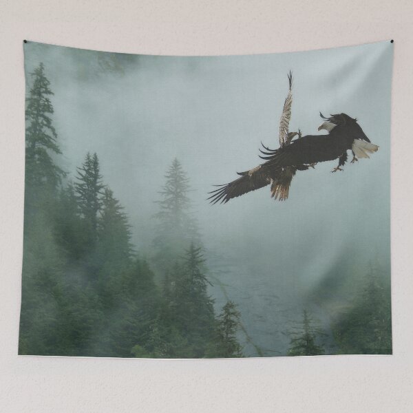 Item preview, Bald Eagles Battling over a Cedar Forest designed and sold by Skye Ryan-Evans.