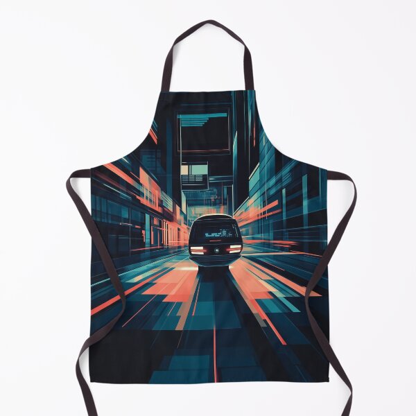 Item preview, A design of a sleek, futuristic vehicle speeding through a modern urban environment.  designed and sold by HEMRO.