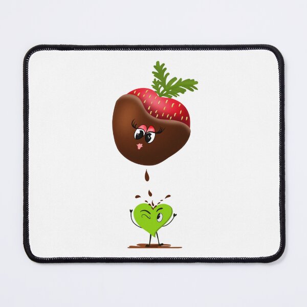 Item preview, Cartoon Chocolate Covered Strawberry Dripping Over Candy Heart designed and sold by daphsam.