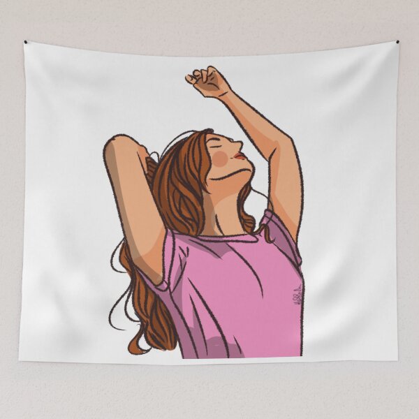Item preview, A women in pink T-shirt looking up to the sky  designed and sold by Hessah-HA.