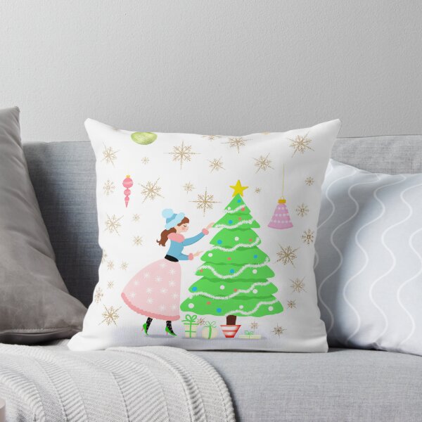 Item preview, Vintage Retro Woman Decorating Christmas Tree designed and sold by daphsam.