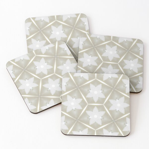 Item preview, Pattern of White flowers in a pentagon with a gray background designed and sold by jbb1955.