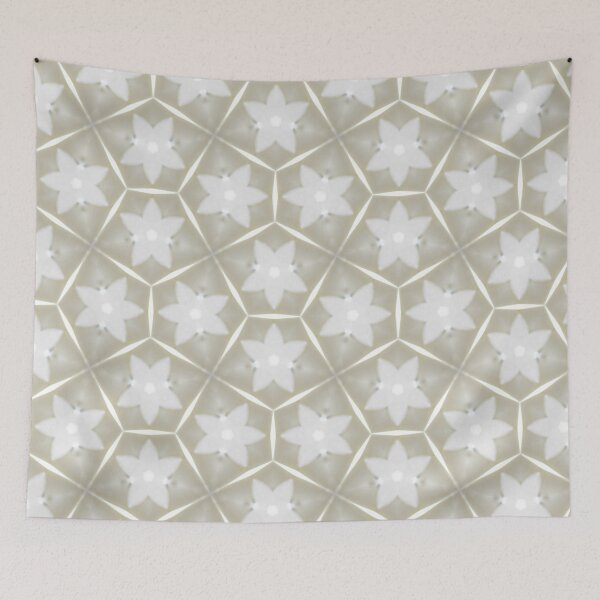 Item preview, Pattern of White flowers in a pentagon with a gray background designed and sold by jbb1955.