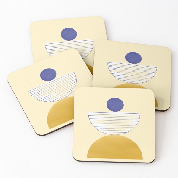 Item preview, Geometric Art Featuring Yellow Shapes and Blue Lines designed and sold by Beautiful art store.