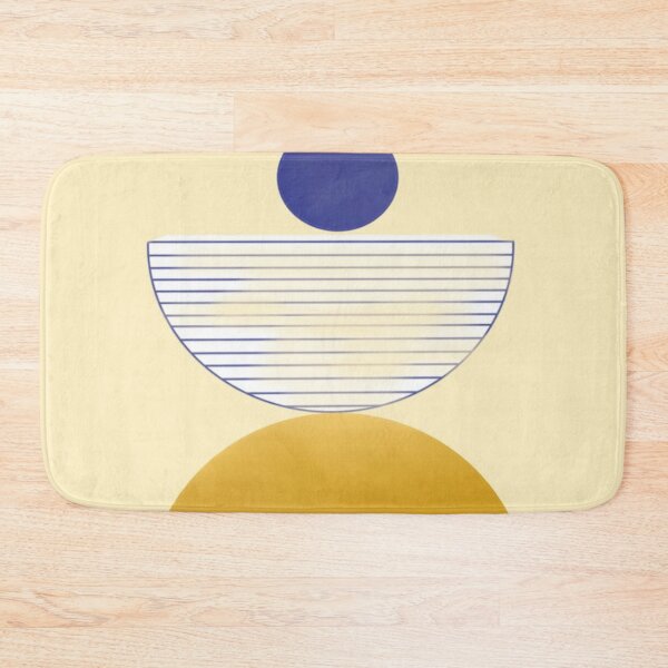 Item preview, Geometric Art Featuring Yellow Shapes and Blue Lines designed and sold by Beautiful art store.