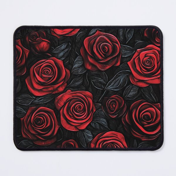 Item preview, A vibrant design of red roses arranged against a dark, velvety background. designed and sold by HEMRO.