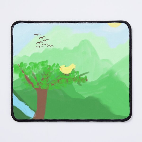 Item preview, Peaceful Landscape with Bird on Branch in Sunny Nature designed and sold by Beautiful art store.