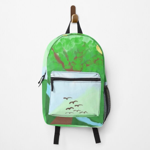 Item preview, Peaceful Landscape with Bird on Branch in Sunny Nature designed and sold by Beautiful art store.