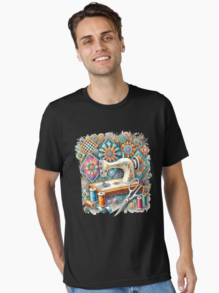 Charming Quilting Artwork Vintage Sewing Machine